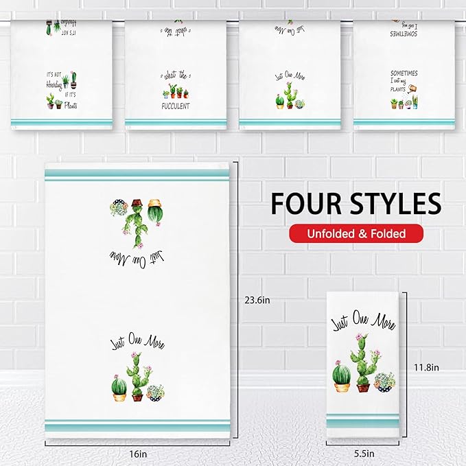 Nialnant Dish Towels Plant Lovers Gifts,Tea Towel for Kitchen Decorative Kitchen Towels,Succulents Cactus Plants Gifts for Plant Lovers Mom Gardening,Housewarming Gifts