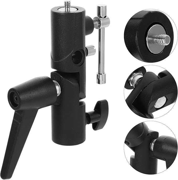 MUELODSIC H-Shaped Flash Stand Bracket Aluminum Alloy Photography Flashlight Holder Compatible with Umbrella and Off-Camera Tripod for Studio Lighting