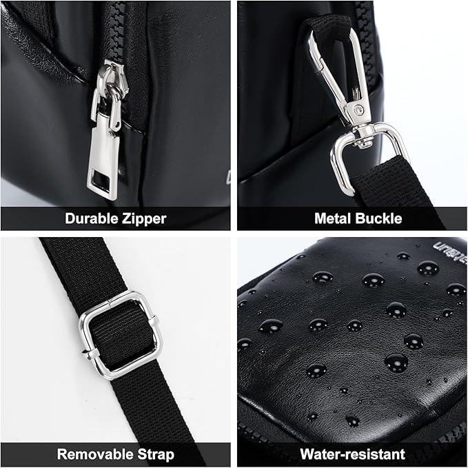 Cwatcun Digital Compact Camera Sling Bag PU Leather，Portable Protective Small Crossbody Camera Case Lightweight Photography Camera waist bag for Canon Nikon Sony Fuji Digital Camera