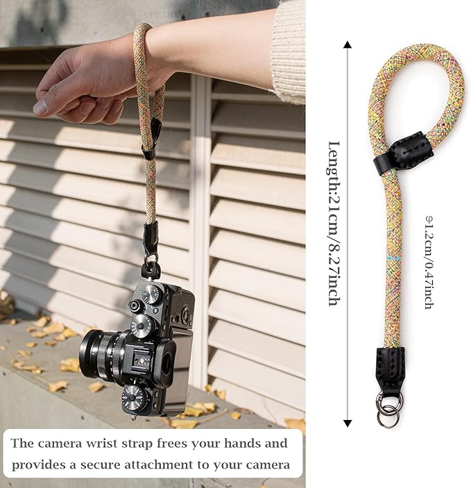 VOVMOEYA Rope Camera Wrist Strap,Camera Hand Strap Compatible with A6400 A6000 A7 IV,for Fujifilm X100V for Nikon Zf Z30 for Canon EOS R6 R7 R8 R10 Camera Wrist Straps for dslr