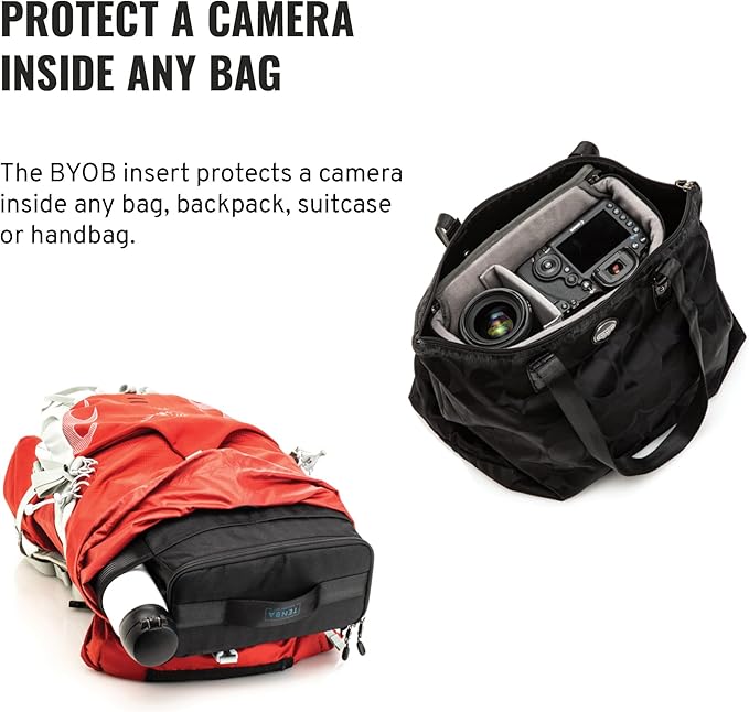Tenba BYOB 10 Camera Insert - Turns any bag into a camera bag for DSLR and Mirrorless cameras and lenses – Black (636-630)