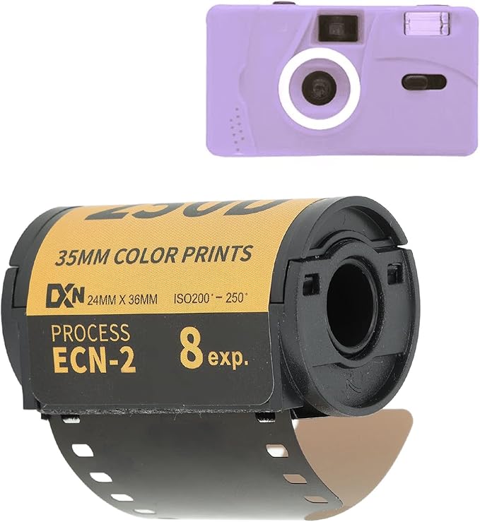 Kodrily 35mm Color Print Film, 200-250 Light Sensitivity Colour Print Camera Film, Professional Wide Exposure Range ECN 2 Process 35mm Film Roll for 135 Camera, 1.9 x 1.1in, 8 Sheets