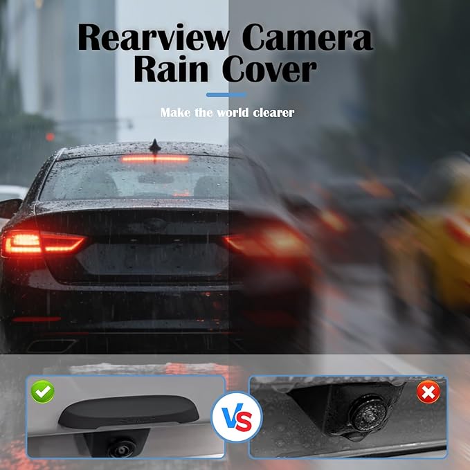 All-Weather Backup Camera Cover - Soft Silicone Rain Guard for Vehicle Reversing Cams, Universal Fit
