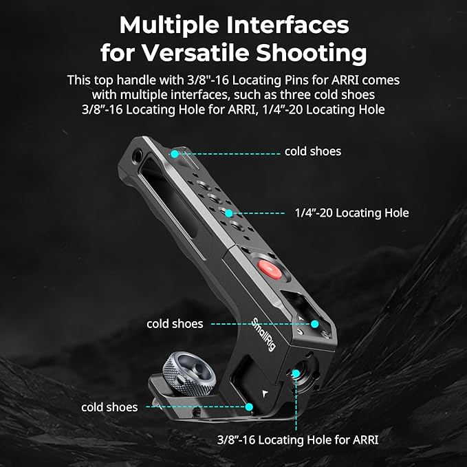 SMALLRIG Top Handle with Record Start/Stop Remote Trigger for ARRI 3/8”-16 Hole, Compatible with Sony A7 III/ FX3/ A6600, for Canon R5II/ R5C, for FUJIFILM X-H2S/ X-T5, for Panasonic S5 II/ GH5