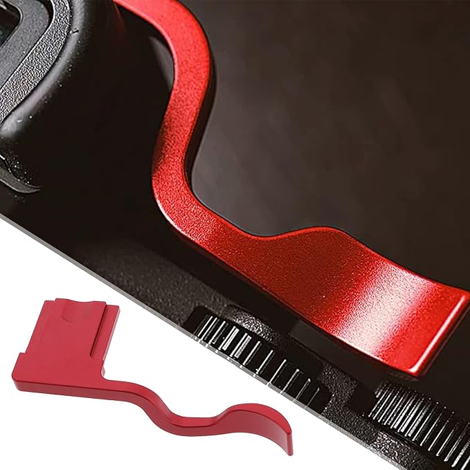 Camera Hot Shoe Thumb Up Rest Hand Grip with Concave Shutter Release Button Compatible with Fujifilm XT50 XT5 XT4 XT3 XT30 XT2 XT20 XT10 Digital Camera, Red