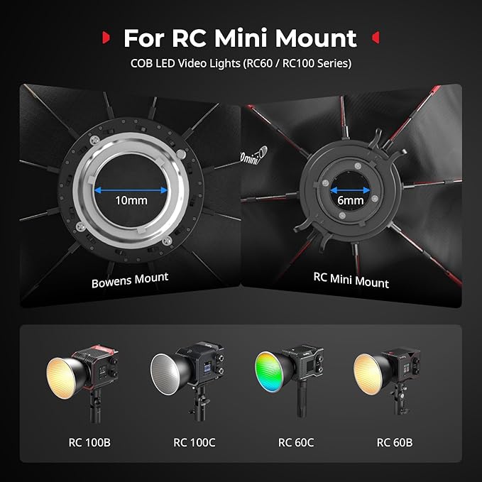 SmallRig RA-D60 Parabolic Softbox, 23.6" Quick Release Softbox with Carrying Bag, Compatible with SmallRig RC60 /RC100 Series COB Video Light for Photography Studio, Video Recording