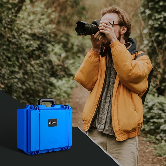 Lykus PVC1 Waterproof Hard Camera Case with Padded Dividers for Cameras, Lenses, Dual DJI Mavic/Air/Mini/Flip drones