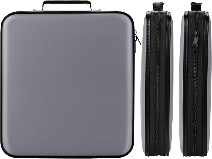 DVD Storage CD Case Holder: 160 Capacity CD Sleeves Black Disc Cases Binder for Car - CD Hard Organizer Box - Large DVD Wallet for Movie/Music/Game & Portable CD Book