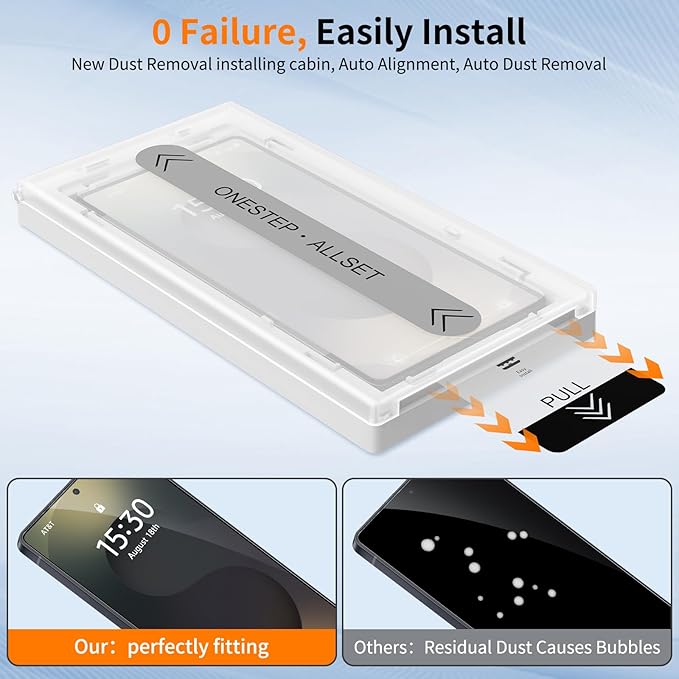 posidentists 2 Pack Screen Protector for Galaxy S25 Ultra【6.9" 】,Galaxy S25 Ultra Screen Protector with 1-Second Auto-Install,9H Hardness, Military-Grade Shatterproof, Full Coverage, HD Clear Glass film,Case Friendly