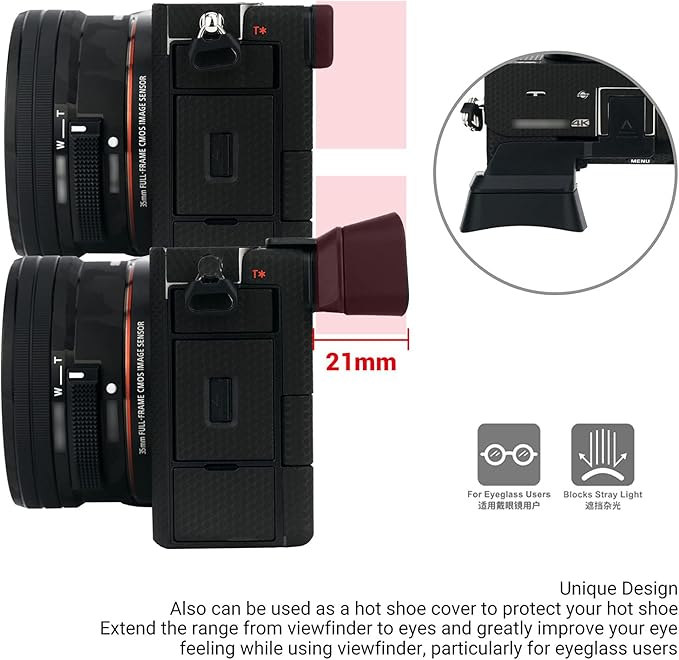 Soft Silicon Camera Viewfinder Eyecup Eyeshade for Sony A7C Alpha 7C (ILCE7CL/S) Eyepiece Eye Cup Protector(Not Fit A7C II, A7CR)