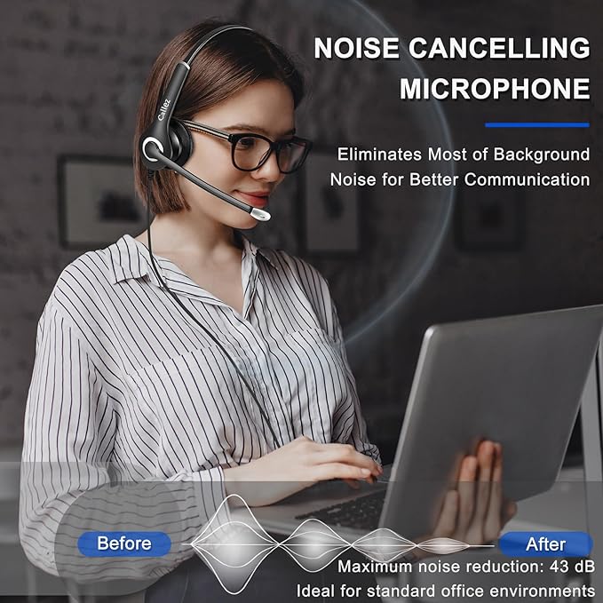 Callez Wired Computer Headset, 3.5mm/USB-C Headset with Mic Noise Cancelling, Cell Phone Headphone for PC Laptop Mac iPhone 15/16/17 Samsung Zoom Teams Call Center Home Office Work, in-line Controls