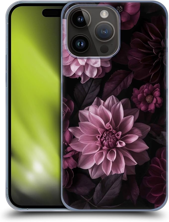 Head Case Designs Officially Licensed LebensArt Dark Moody Dahlias and Peonies Birds and Floral Hard Back Case Compatible with Apple iPhone 15 Pro Max