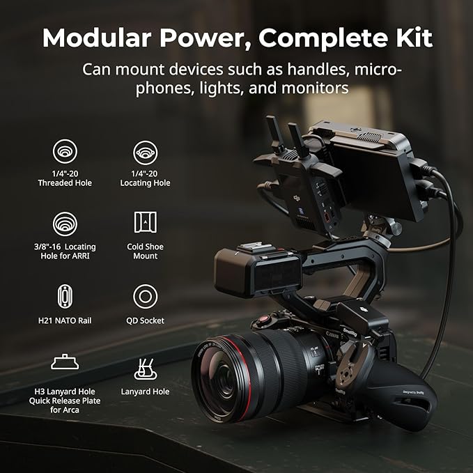 SmallRig Cage Kit for Canon C50 with XLR Handle Extension, Camera Cage with Cold Shoe Mount, Cable Clamp for HDMI, Built-in Quick Release Plate for Arca Tripod, Hand Strap - 5657
