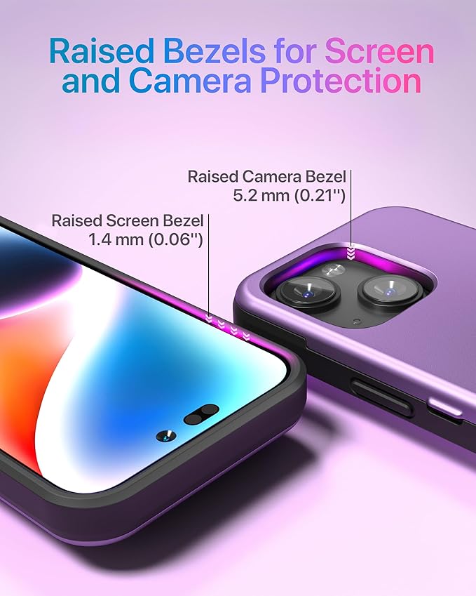 TORU for iPhone 15 Wallet Case with Card Holder, Hidden ID Credit Card Slot Flip Kickstand, Slim Fit Shockproof Heavy Duty Phone Cover with Strap - Purple