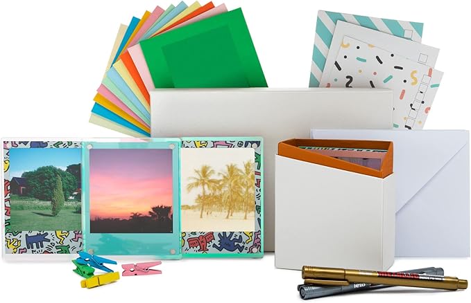 Polaroid Flip Instant Camera with Sonar Autofocus, Retro Design (White) Bundle with Color Film and Film Kit (3 Items)