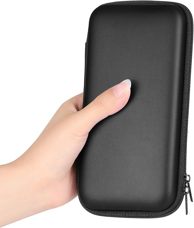 iMangoo Travel Essentials Electronics Organizer Charger Case Portable Dual Zipper Shockproof Pouch Tech Purse Cord Cable Pouches Power Bank Storage Accessories Bag for Women Men,6.5x3.2x1 Black
