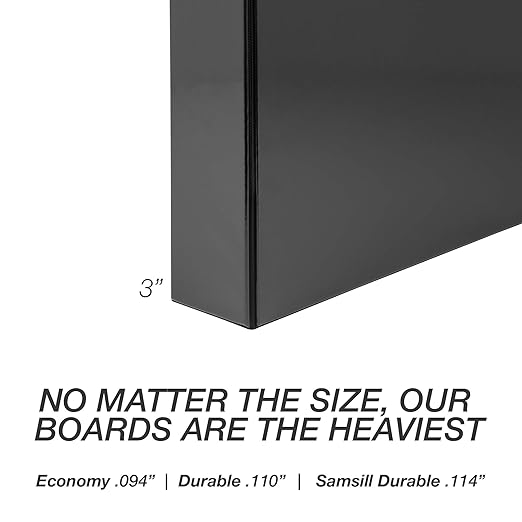 Samsill Durable 3 inch 3 Ring Binder, Made in USA, D Ring Binder, FSC 100% Recycled Chipboard, White, 2 Pack