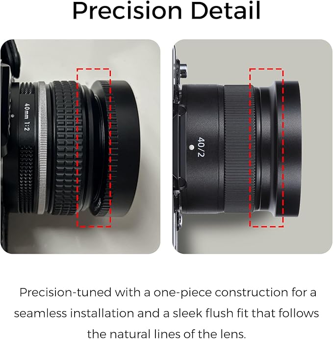 Camera Metal Lens Hood for Nikon Nikkor Z 40mm F2, Z 28mm f/2.8, Z 28mm f/2.8 Lens Compatible with 52mm UV UV Filters (Black)