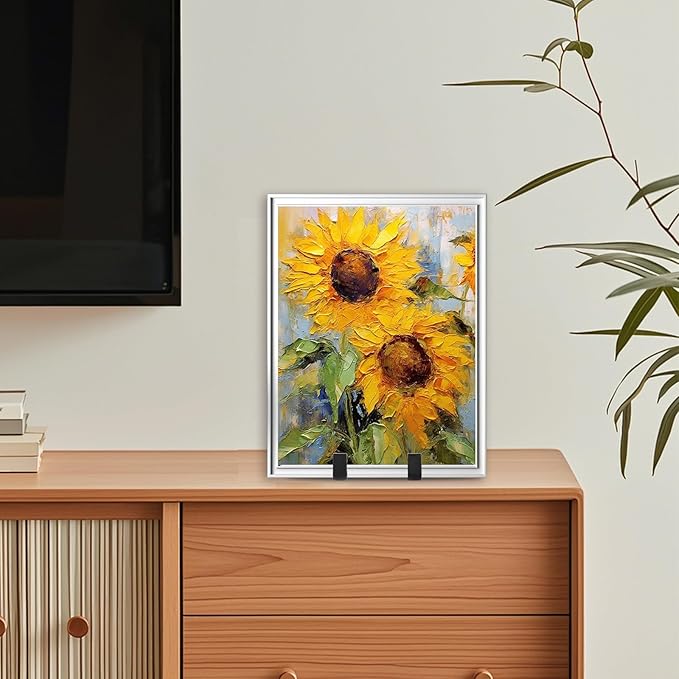 Plate Holder Easel Display Stands - 8-Inch Plastic Stand for Decorative Plates, Picture Frames, Cookbooks, Tabletop Art