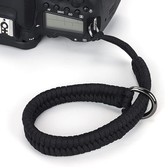 Hargedis Camera Wrist Strap, Hand-Woven Camera Hand Strap High-end and Secure Universal Adjustable, Suitable for Canon Sony Nikon Panasonic Fujifilm Olympus (Black)