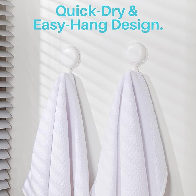 JOYMOOP Microfiber Waffle Weave Cleaning Cloth,Highly Absorbent Kitchen Towels,Quick Drying Lint Free Dish Towels for Kitchen,6 Pack,White,15.7×15.7 inch