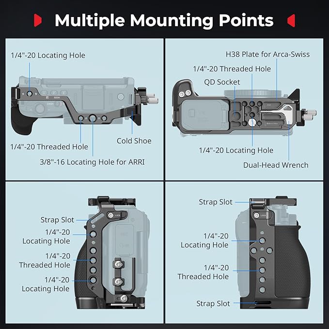 SmallRig Camera Cage for Nikon ZR with Silicone Grip and Cable Clamp for HDMI, Aluminum Alloy Full Camera Cage with Cold Shoe, Anti-Twist Design, Built-in Quick-Release Plate for Arca -5467