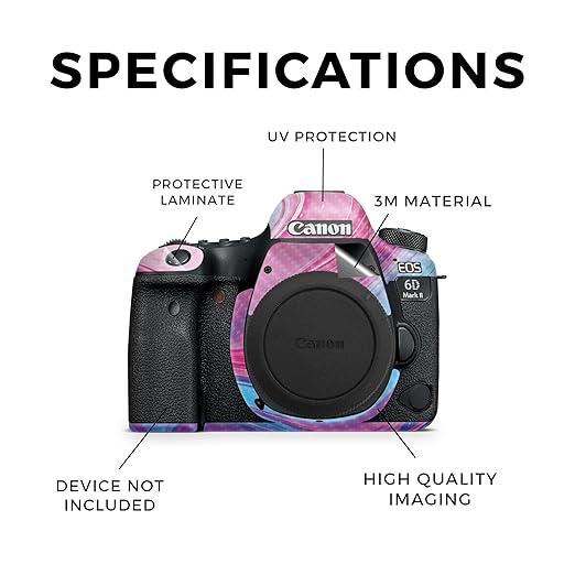 Carbon Fiber Camera Skin Compatible with Canon EOS 6D Mark II Camera (2017) - Magenta Pour - Premium 3M Vinyl Protective Wrap Decal Cover - Easy to Apply | Crafted in The USA by MightySkins