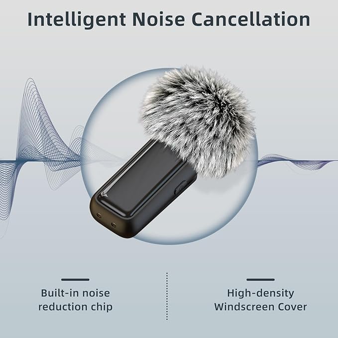 Wireles Lavalier Microphone for iPhone 14 13 12 11 - Lapel Lav Mic Clip on Microphones with Charging Case for Video Recording Vlogging Streaming TikTok YouTube