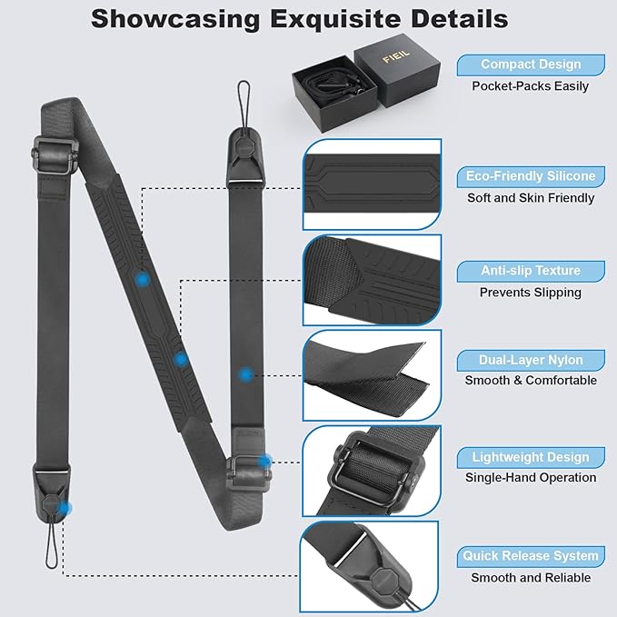 Adjustable Camera Strap, Universal Camera Strap with Quick Release and Connection, Comes with Comfortable Silicone Shoulder Pads and Base, Smooth and Sturdy, Strap Width 1''(2.5cm Red)