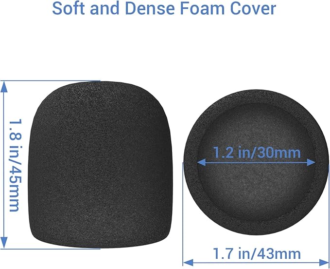 Cubilux Foam Cover & Furry Windscreen Pack Compatible with Shure SM57 Microphone, MIC Wind Muff, Windshield, Dead Cat, Pop Filter,Muff Windshield Windjammer Deadcat for Shure SM57 Microphone