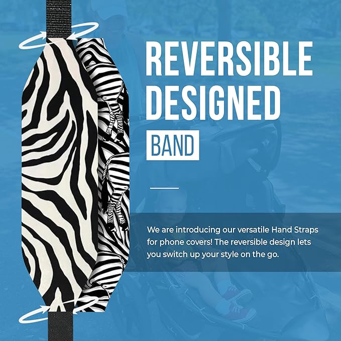 Switchbands Universal Phone Grip Strap – Pack of 2, Customizable & Reversible Elastic Phone Strap Grip Holder, Ultra-Slim Hand Strap for Phone Case for Almost All Phone Cases - Zebra Patterns