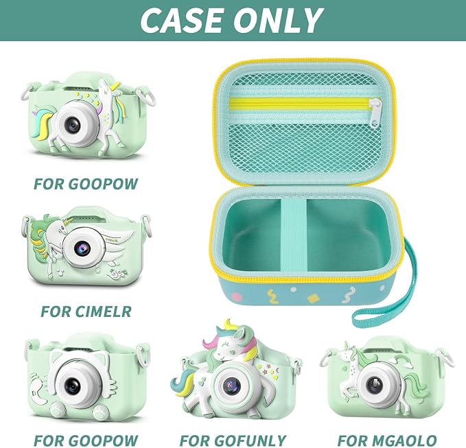 ANKHOH Kids Camera Case for Goopow/for Mgaolo/for CIMELR/for Seckton/for OZMI/for Dylanto Digital Camera Toys and Video Camcorder Storage Holder Organizer -Green(Box only)