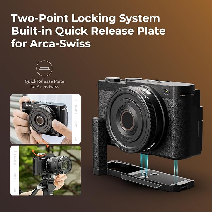 SmallRig L-Shape Handle for Panasonic LUMIX S9 with Ergonomic Silicone Grip, Built-in Quick-Release Plate for Arca for Quickly Switch on Tripods/Handheld Shooting - 4517