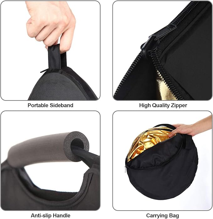 Selens 5-in-1 Oval Reflector with Handle for Photography Photo Studio Lighting & Outdoor Lighting (59 x 78 Inch)