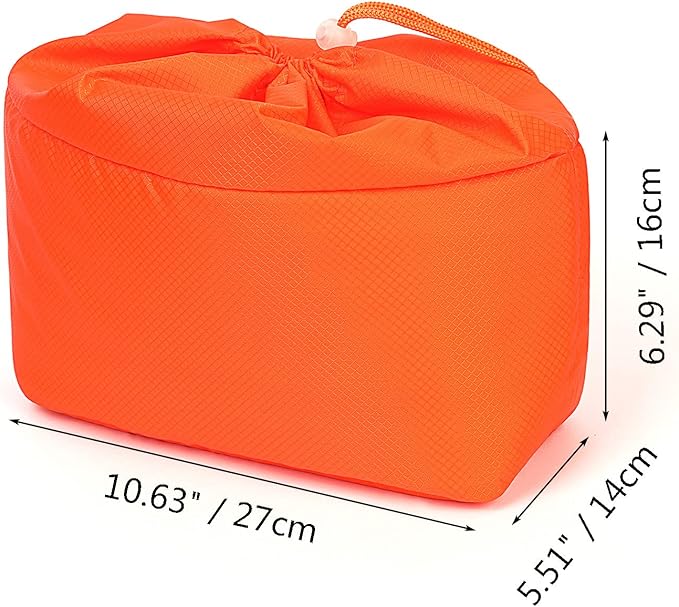 JAKAGO Shockproof Camera Insert Bag for SLR DSLR Mirrorless Camera Lens Flash Light Accessories Camera Pouch with Adjustable Dividers for Canon Nikon Sony Water Resistant Camera inner case(Orange)