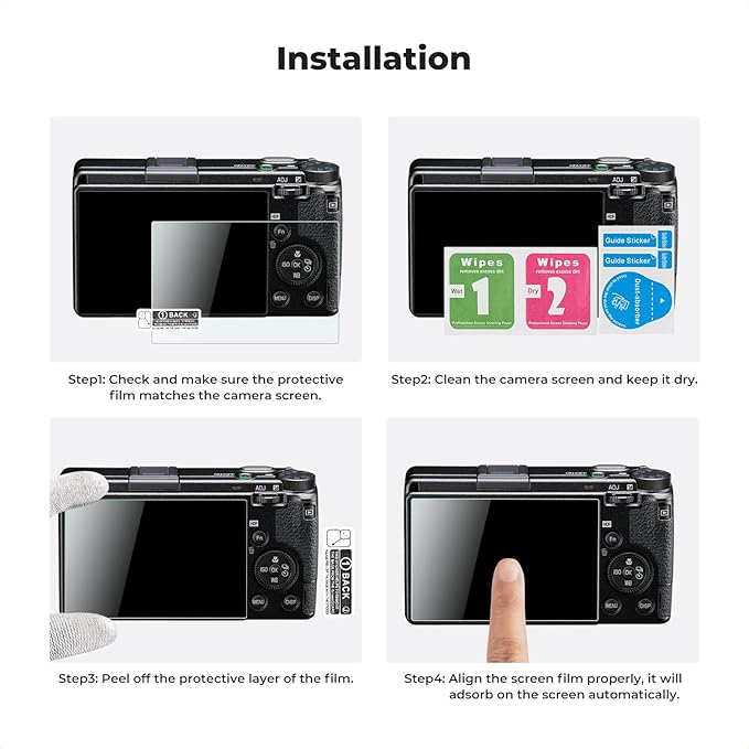 K&F CONCEPT 3 Pack Camera Screen Protector Compatible with Sony ZV-E1/A7 IV/A6700/A7CII, 0.3mm 9H Hardness Tempered Glass Cover Anti-Scratch Bubble-Free & Hot Shoe Cover