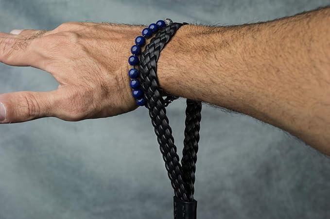 Vi Vante BENGAL Unleashed Black Leather Braided Camera Wrist Strap Ultra Soft Lambskin Exclusive; Hand Made luxury