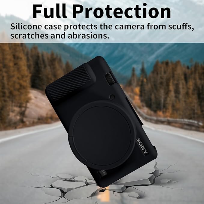 Camera Case for Sony ZV-1, ZV1 Camera Cover Silicone Camera Sleeve Body Skin Protective Case with Removable Lens Cap for Sony ZV 1 Digital Camera, Black