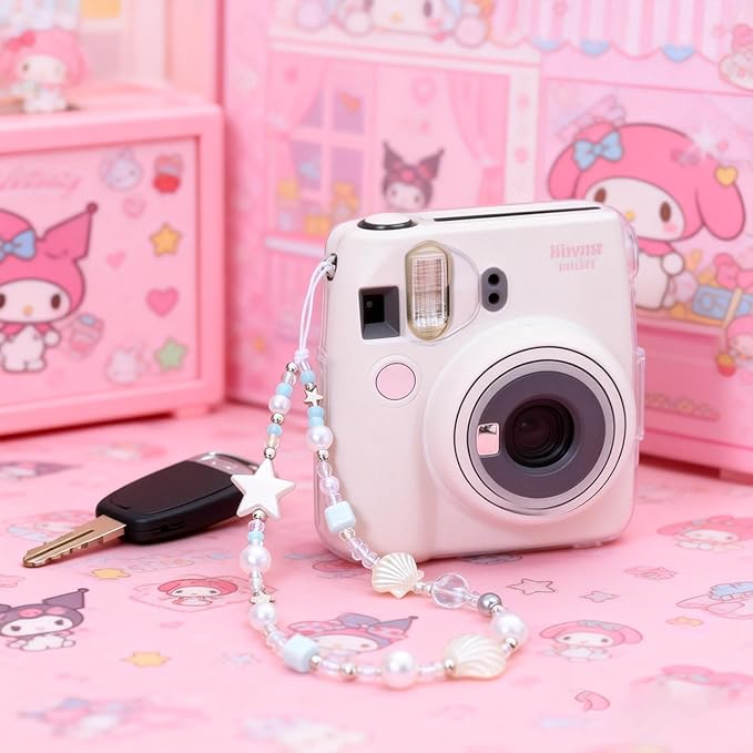 2 Pcs Phone Charm Strap Universal Hand Phone Wrist Strap Camera Lanyard Pearl Beaded Cute Chain String Accessories Universal for iPhone 17 16 Pro Max Samsung Women Girls Keychain Brown and White Star