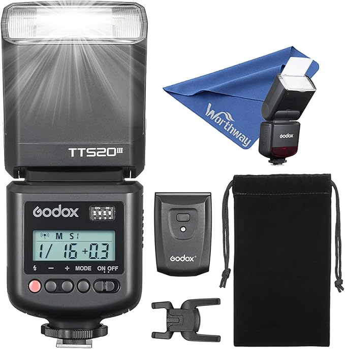 Godox TT520III Universal Hot Shoe Flash - Manual Flash with RT-16 Wireless Transmitter,Compatible for Canon Nikon Sony Pentax Olympus Fuji Panasonic Camera(GODOX TT520II Upgraded Version)