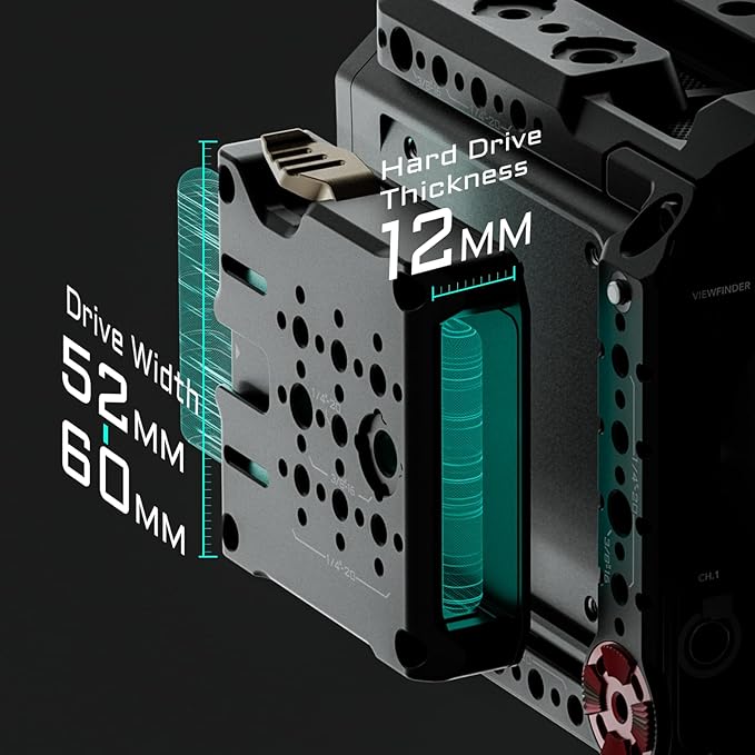 Tilta Camera Modular Full Cage Compatible with Blackmagic Pyxis 6K/ Pyxis 12K | Quick Release Bottom Plate | NATO Rai | Arri Rosette, Cold Shoe, SSD Mount | Multi-Thread Accessory Support