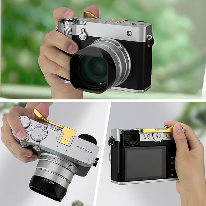 Haoge Metal Thumb Up Grip for Fujifilm GFX100RF Camera Digital Accessories GFX 100RF Hot Shoe Thumb Up Rest Support Handgrip Golden THB-GFXRFG