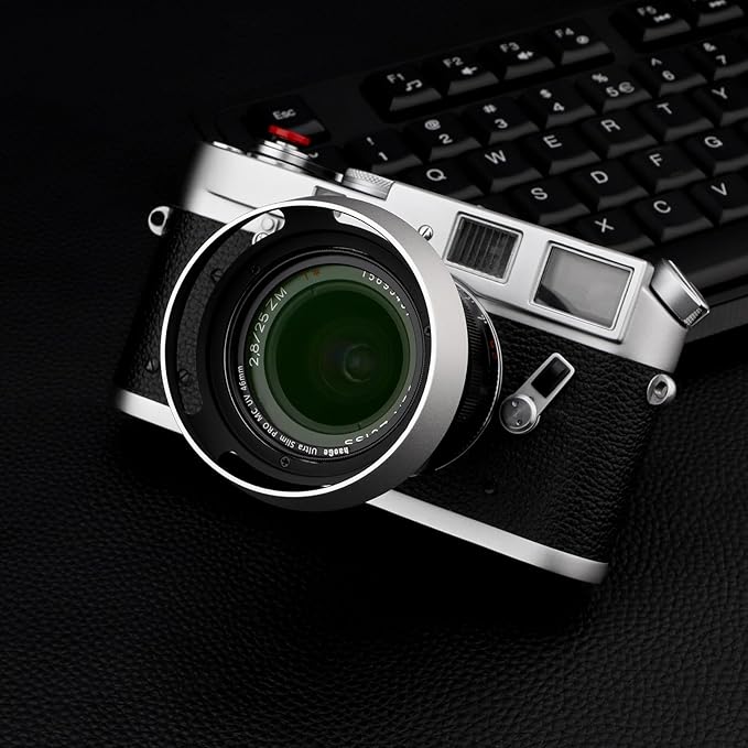 Haoge LH-ZV12 Round Metal Lens Hood Compatible with Carl Zeiss C Biogon T* 4.5/21 21mm f4.5 ZM, C Sonnar 1.5/50 50mm f1.5 ZM Lens Silver