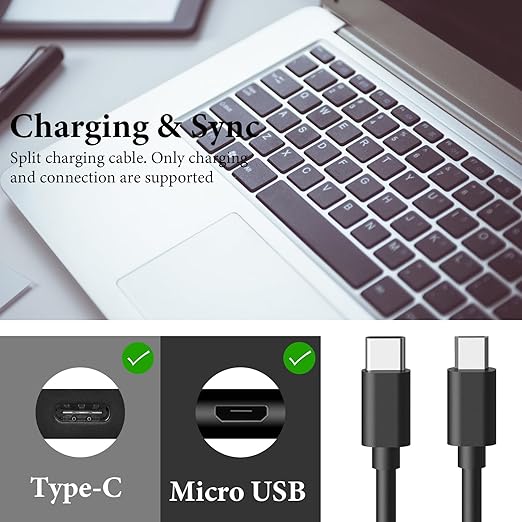 GEEKRIA for Creators Micro USB to USB C Microphone Cable 6.5ft / 2m, Compatible with Shure MV7, MV88+, MV5, MV51, MVi Mic Cord (Black)