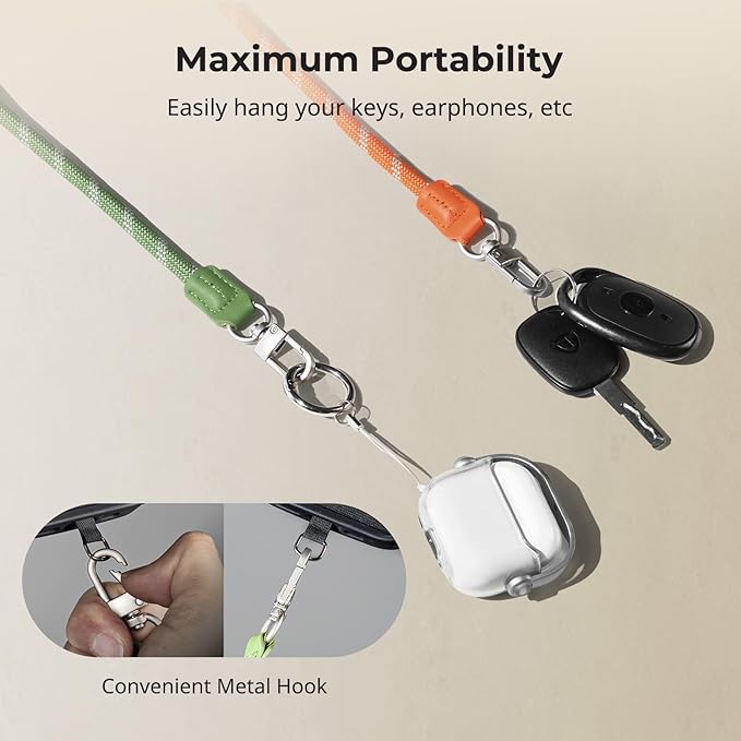 SMALLRIG Adjustable Phone Wrist Strap, 38cm Leather & Nylon Wrist Strap for iPhone, for Samsung