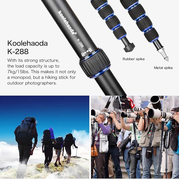 Koolehaoda 64-inch Camera Aluminium Monopod for All Canon Sony, Nikon