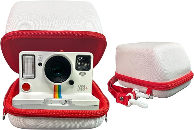 Kuprusar Camera Case for Polaroid OneStep 2VF/Now+ Camera, Hard Carrying Case Protective EVA Storage Bag for One Step+/Now/Now+ Plus 2nd I-Type Instant Film Camera with Shoulder Strap, white