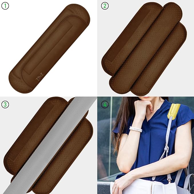 ZINZ Universal Shoulder Pad with Ultra Thick Cushion for Bag Luggage Bag Crossbody, Plus Long & Anti-Slip & Breathable,Khaki