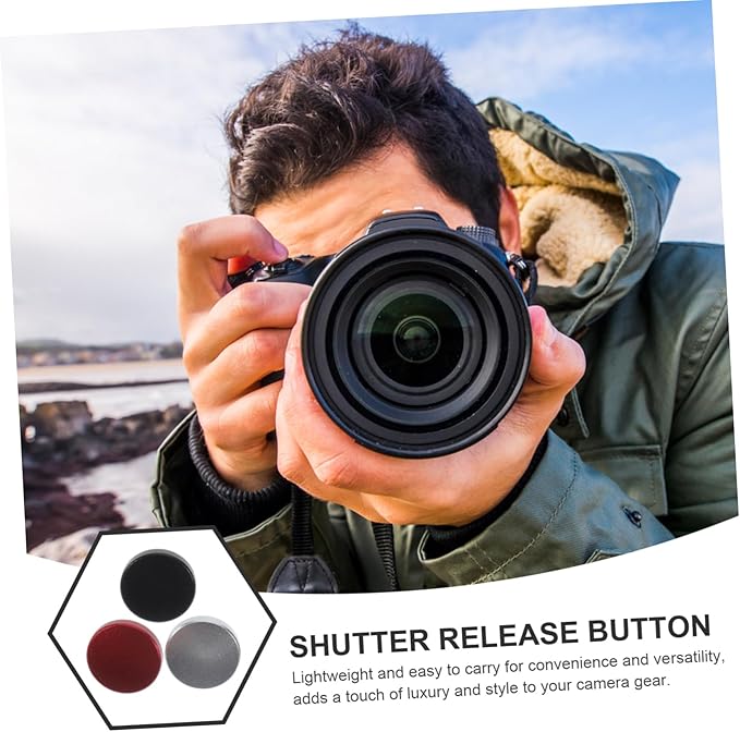 Gadpiparty 3pcs Aluminum Alloy Concave Camera Shutter Release Button Accessory for Enhanced Grip and Comfort Photography