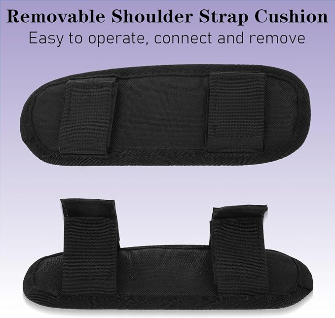 Soft Shoulder Pads for Backpack Straps - Breathable & Adjustable Cushion Pad Fits Laptop Bag, Travel Bag, Camera Strap (Black)